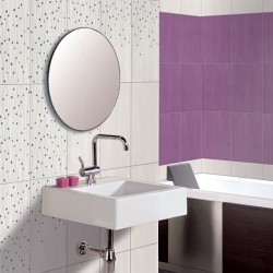 Привлекателни  плочки за баня в бял/лилав цвят / KEROS